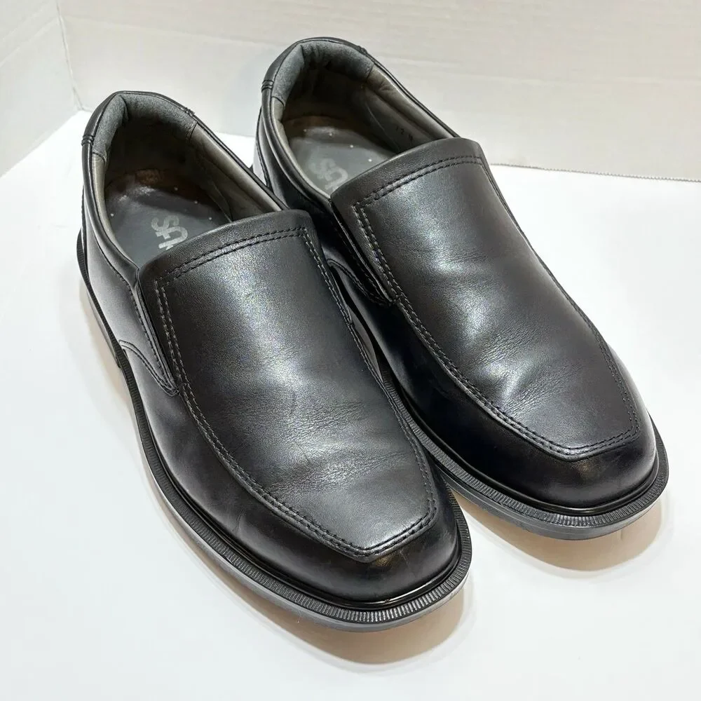 Sas Diplomat Slip-on Loafer Shoes Mens 12M Black Leather Dadcore Business